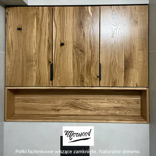 Półki łazienkowe dębowe